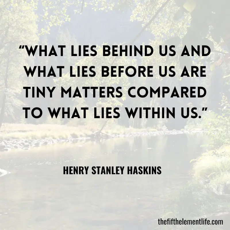 “What lies behind us and what lies before us are tiny matters compared to what lies within us.” – Henry Stanley Haskins