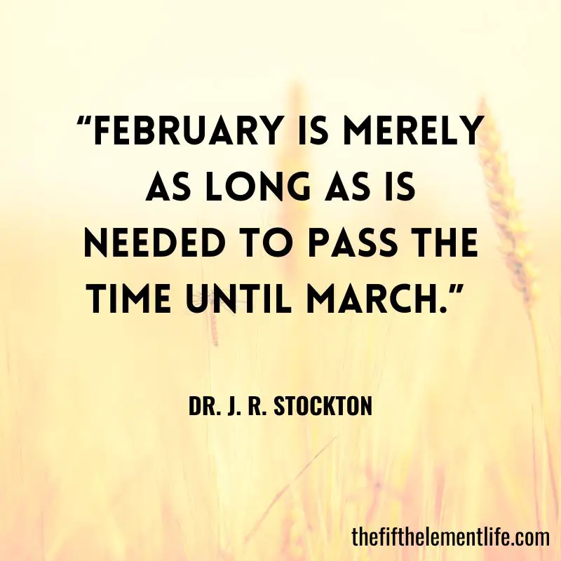 “February is merely as long as is needed to pass the time until March.” 