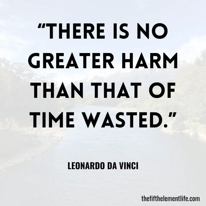 “There is no greater harm than that of time wasted.” - Quotes About Manifesting