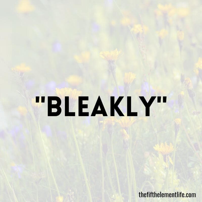 "Bleakly"