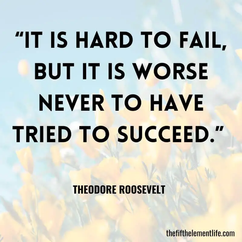 “It is hard to fail, but it is worse never to have tried to succeed.” – Theodore Roosevelt