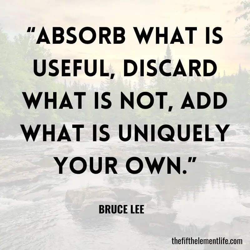 “Absorb what is useful, Discard what is not, Add what is uniquely your own.”