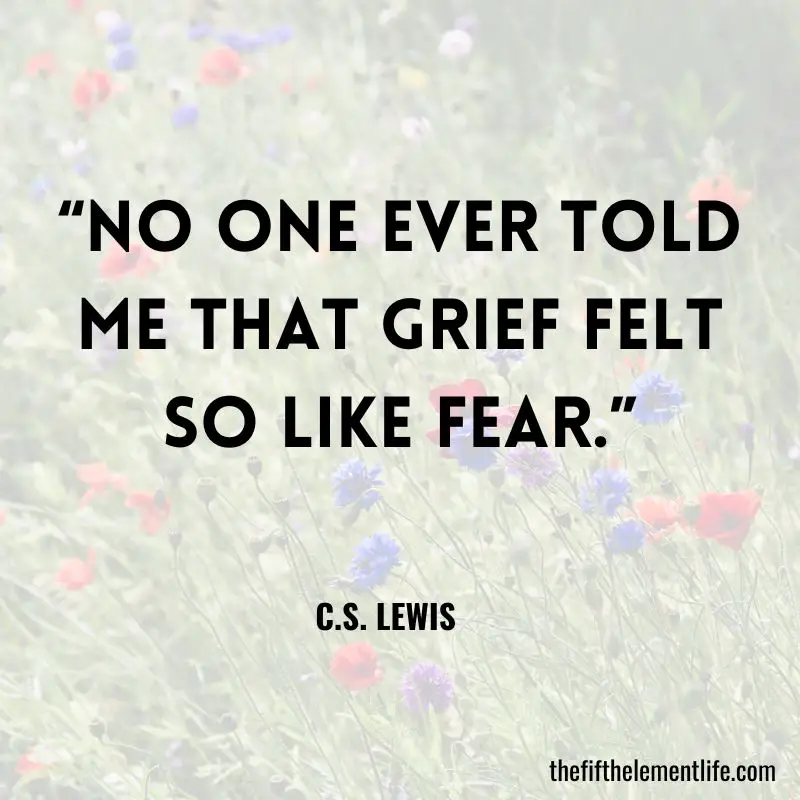 “No one ever told me that grief felt so like fear.”