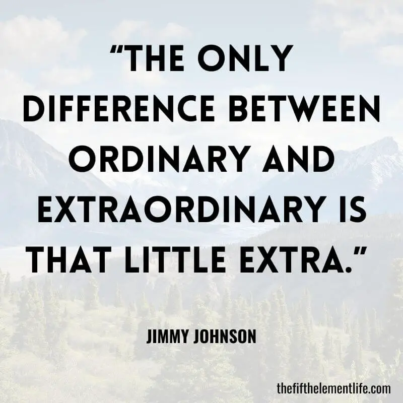 “The only difference between ordinary and extraordinary is that little extra.” — Jimmy Johnson