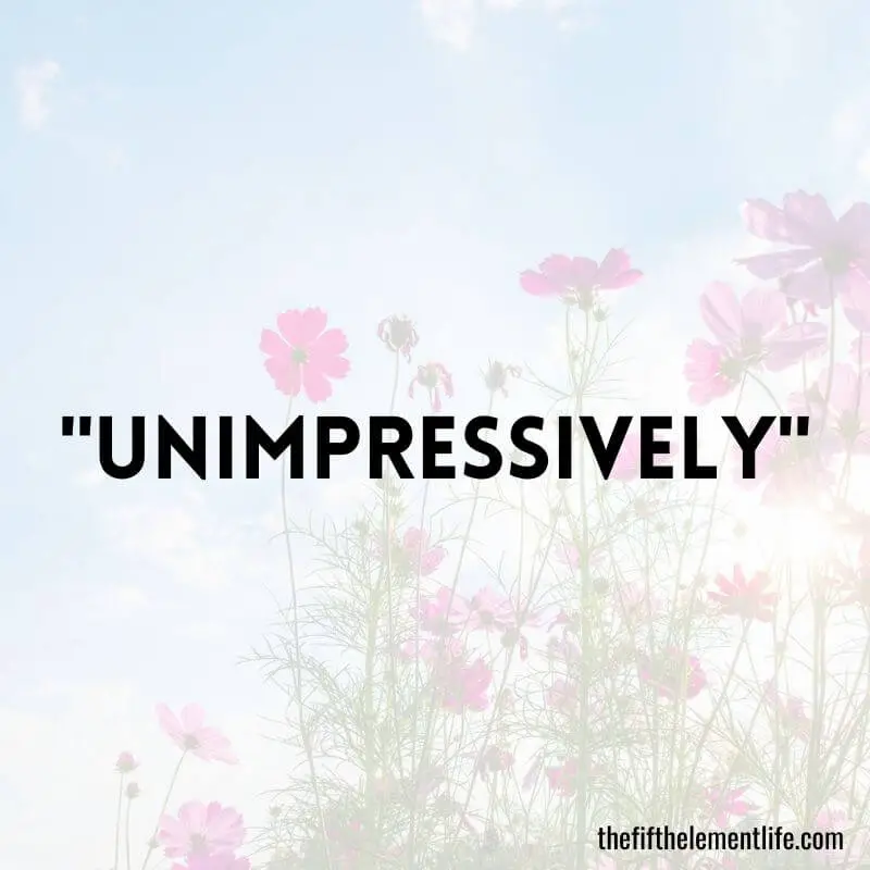 "Unimpressively"
