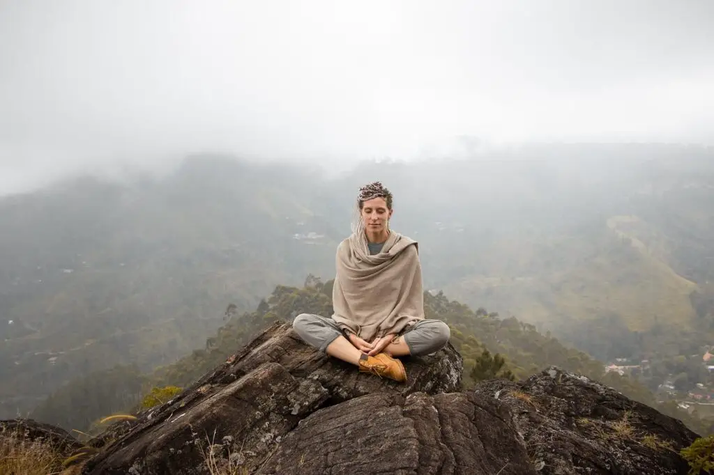 picture of a lady doing meditation