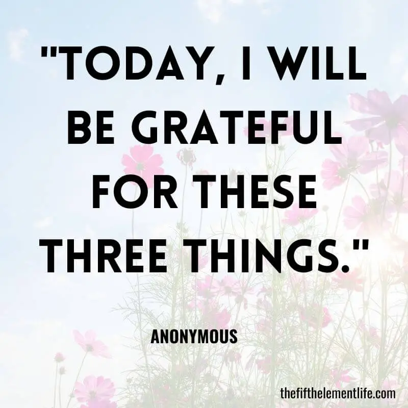 "Today, I will be grateful for these three things."