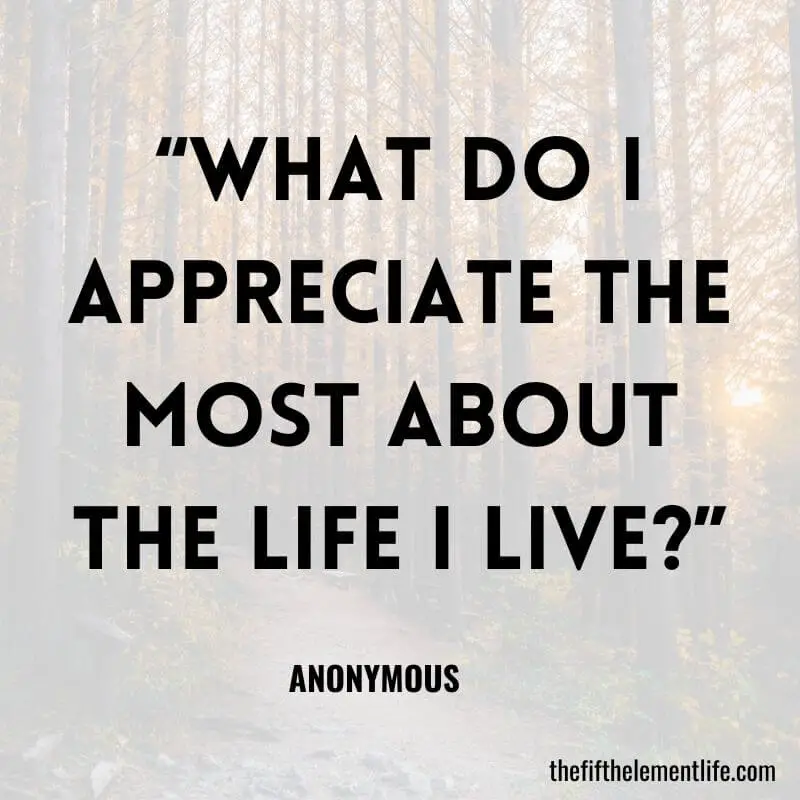 “What do I appreciate the most about the life I live?”-Journal Prompts For Students