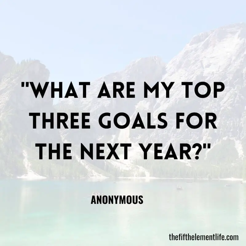 "What are my top three goals for the next year?"