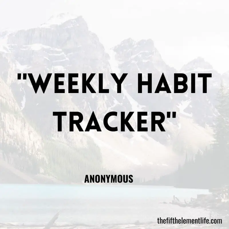 "Weekly habit tracker"