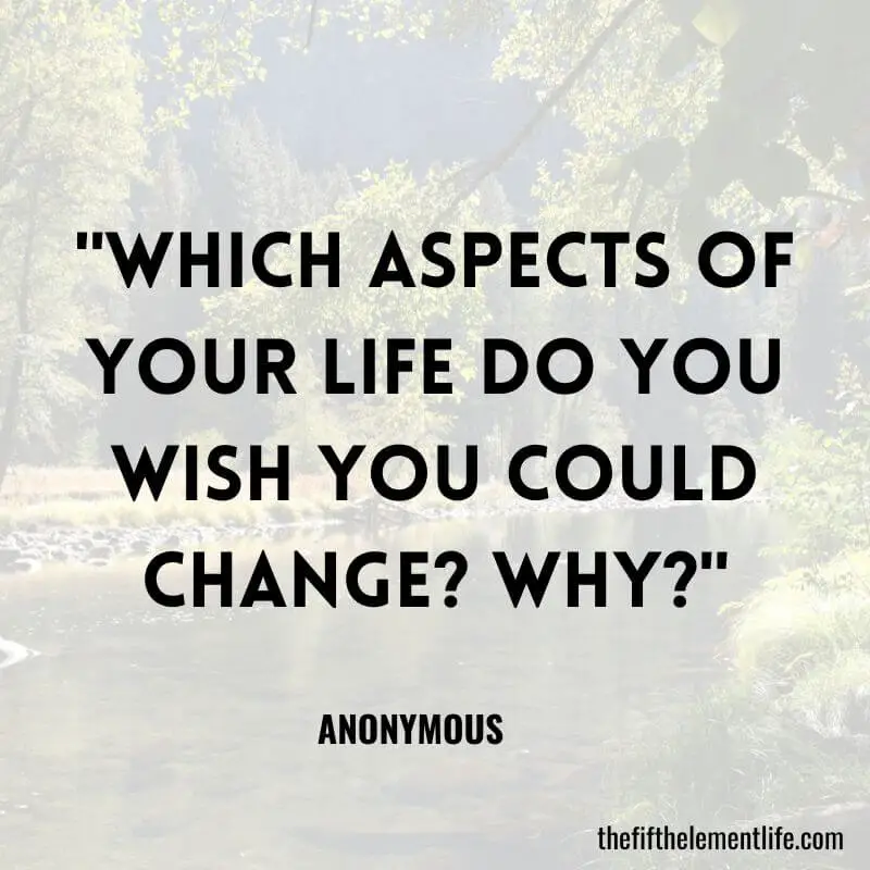 "Which aspects of your life do you wish you could change? Why?"