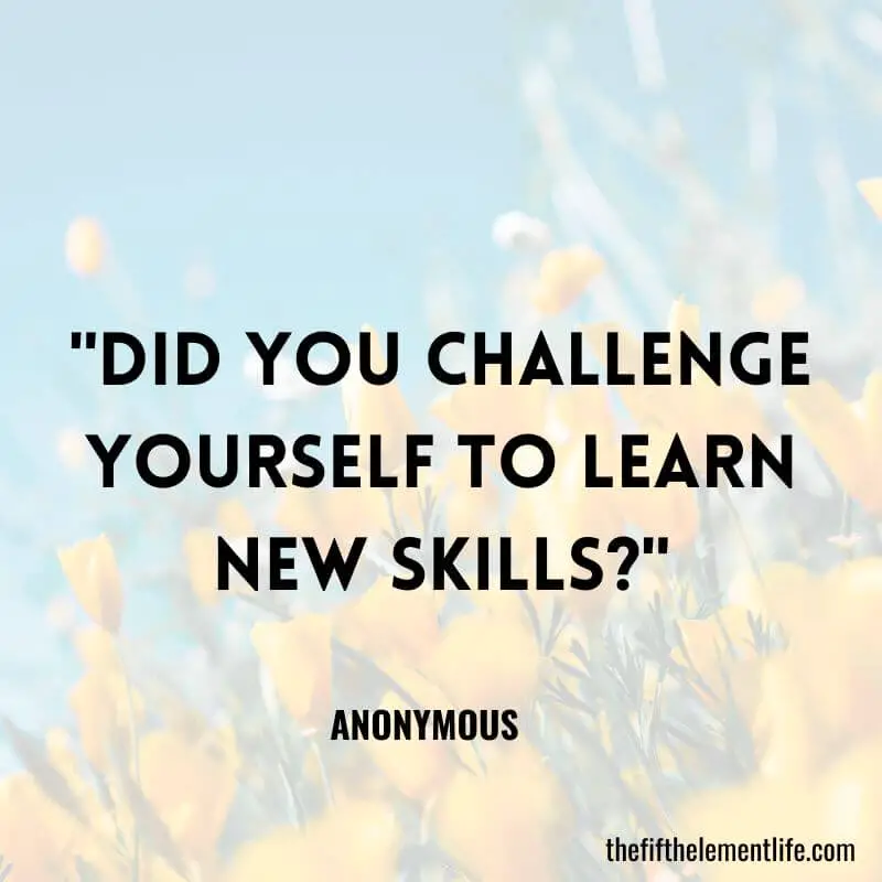  "Did you challenge yourself to learn new skills?"