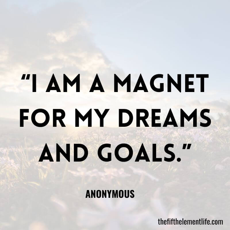 “I am a magnet for my dreams and goals.”-Relationship Manifestation Affirmations