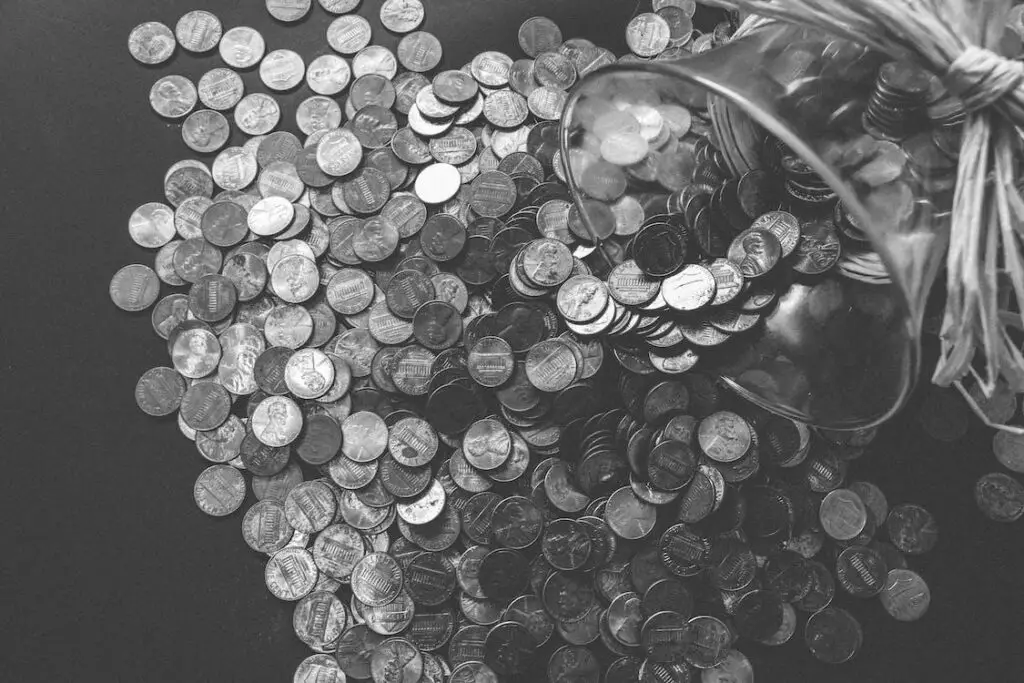 Free Grayscale Photo of Coins Stock Photo