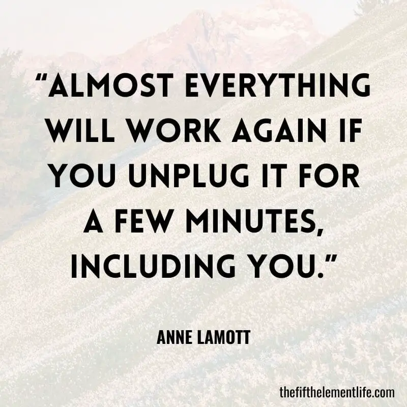 “Almost everything will work again if you unplug it for a few minutes, including you.”-Self-Love Quote