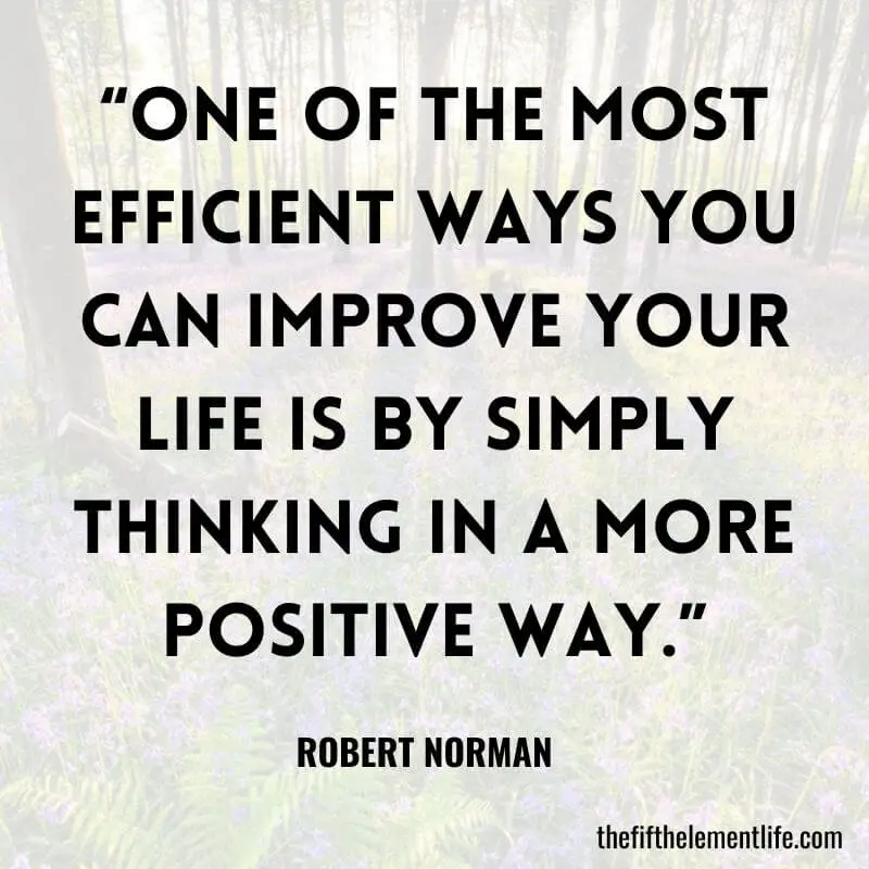 “One of the most efficient ways you can improve your life is by simply thinking in a more positive way.”-Positive Thinking Quotes